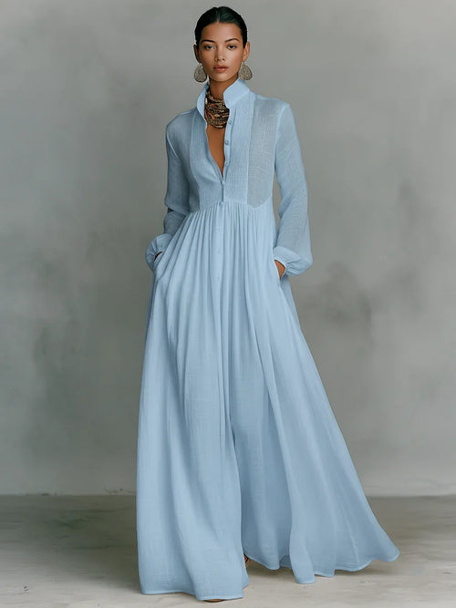 Ana | Vestido Maxi con Cuello Alto
