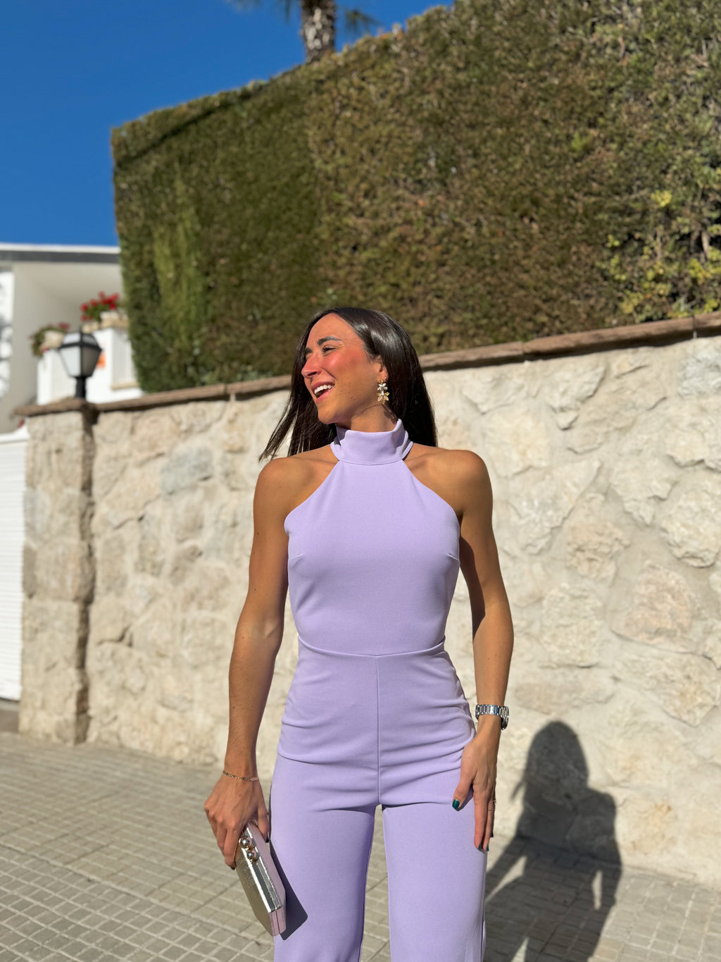 Mono halter crepe lila