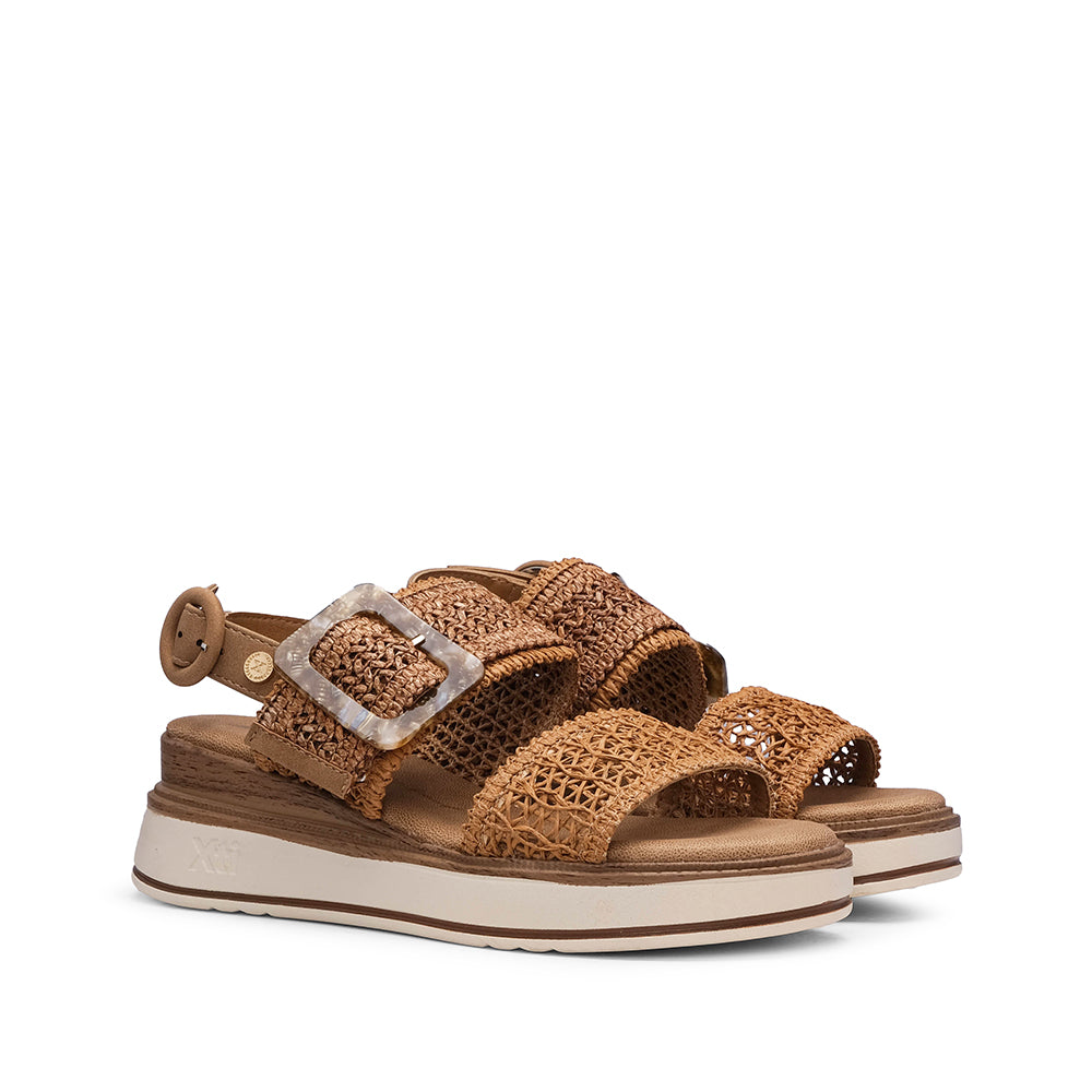 Sandalia de Plataforma para Mujer Camel