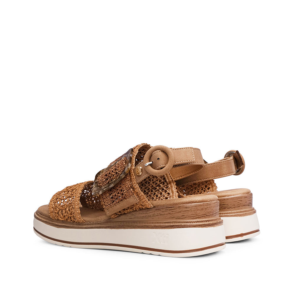 Sandalia de Plataforma para Mujer Camel