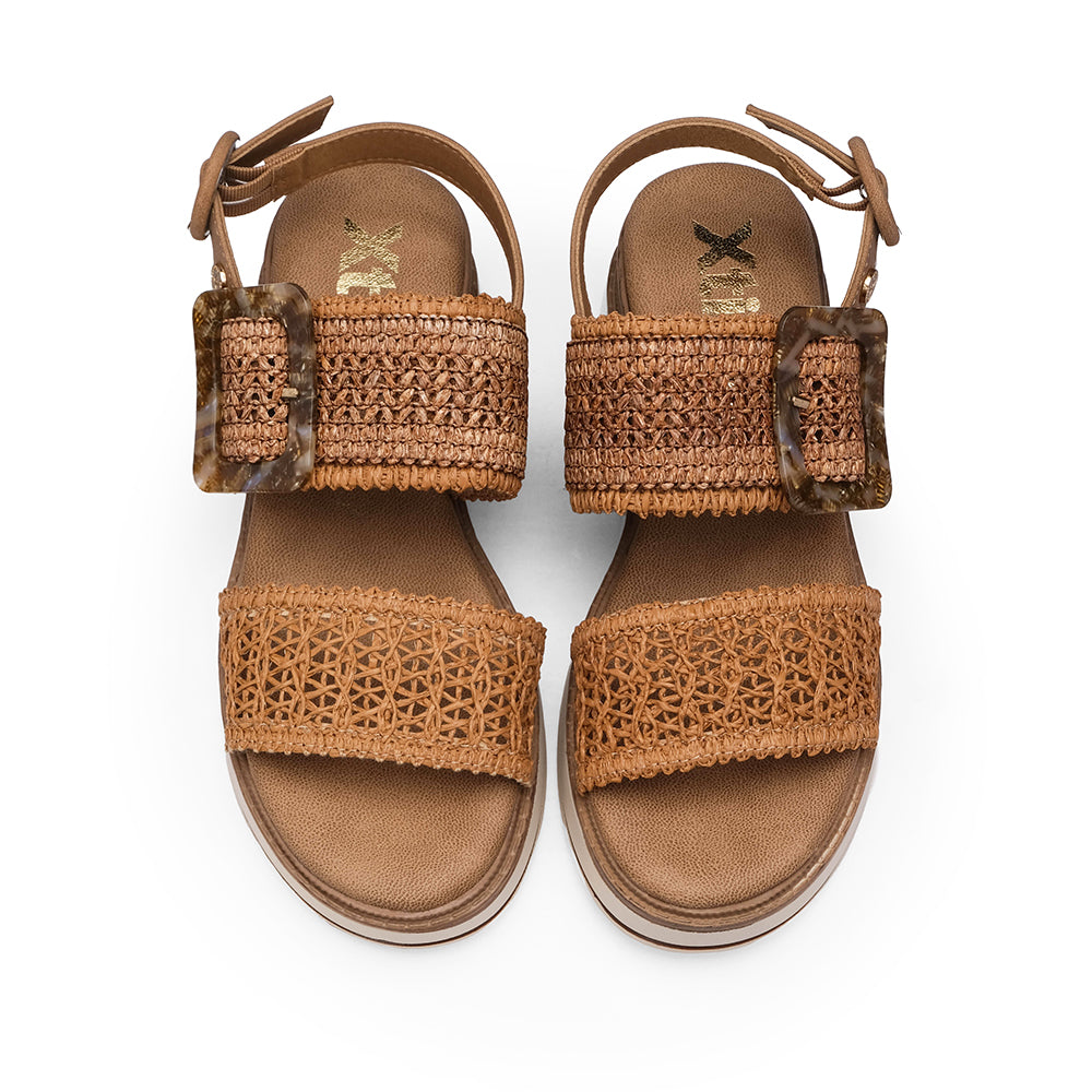 Sandalia de Plataforma para Mujer Camel