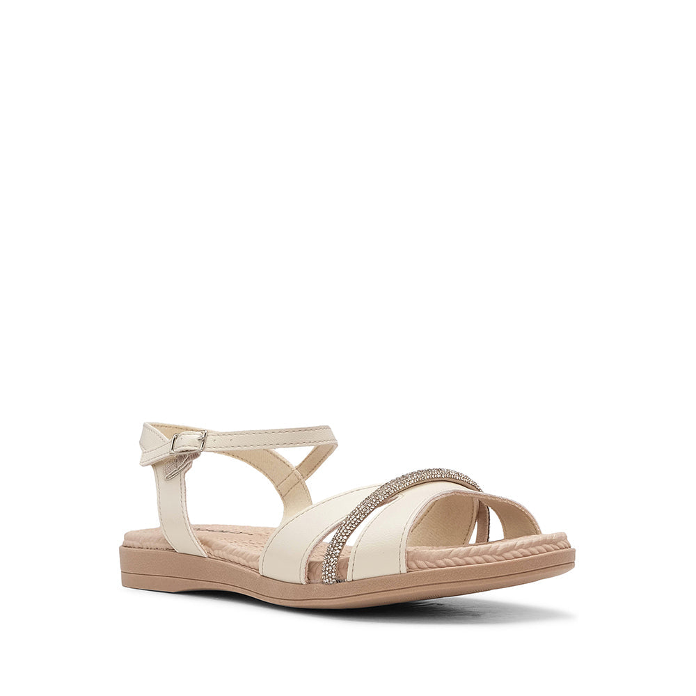Sandalia cómoda para mujer en color beige