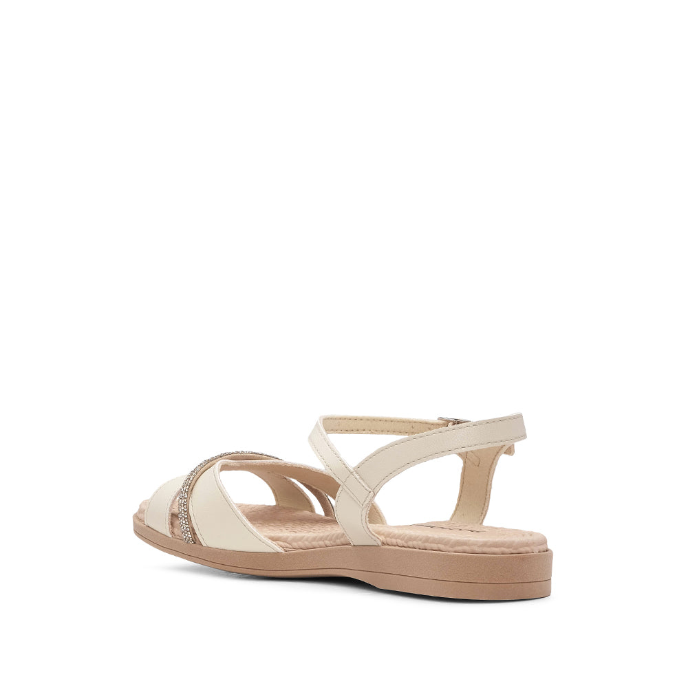 Sandalia cómoda para mujer en color beige