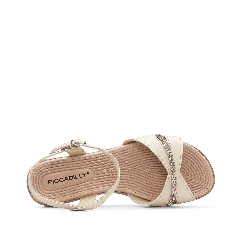 Sandalia cómoda para mujer en color beige