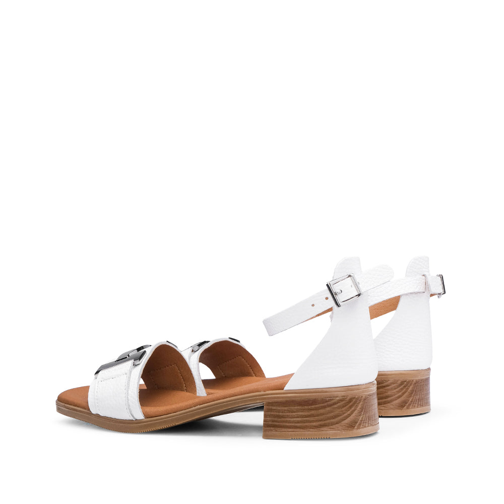 Sandalia Casual Mujer Piel Blanca