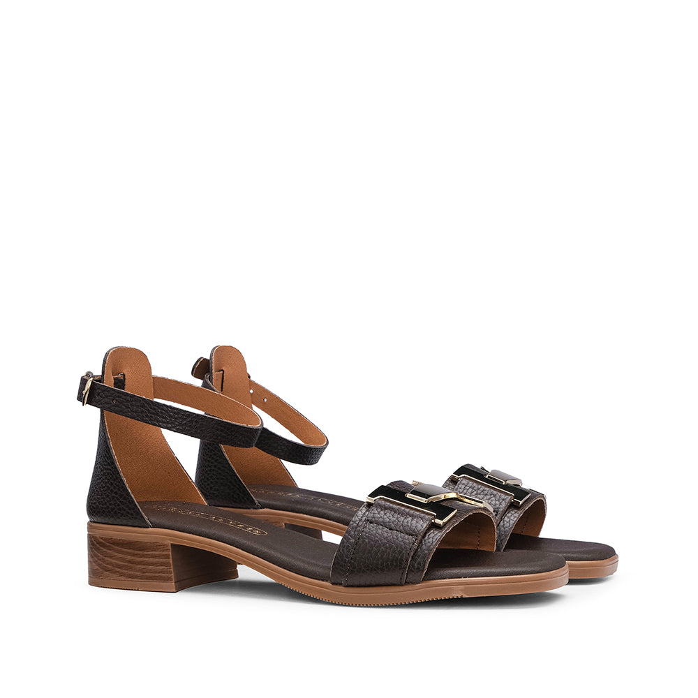 Sandalia Casual Mujer Piel Marrón