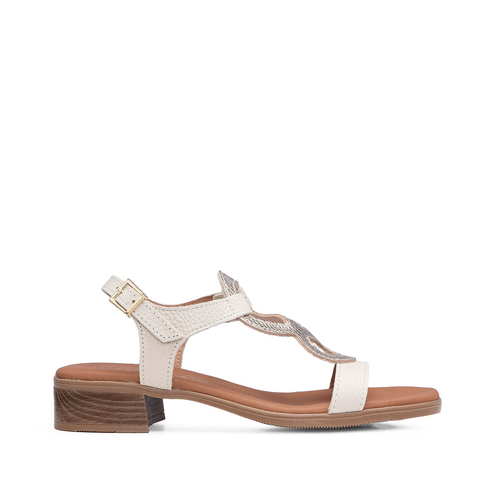 Sandalia Casual Mujer Piel Beige