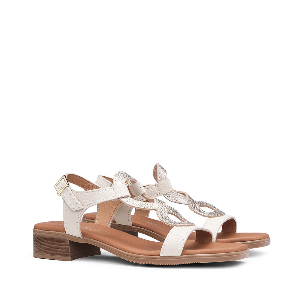 Sandalia Casual Mujer Piel Beige