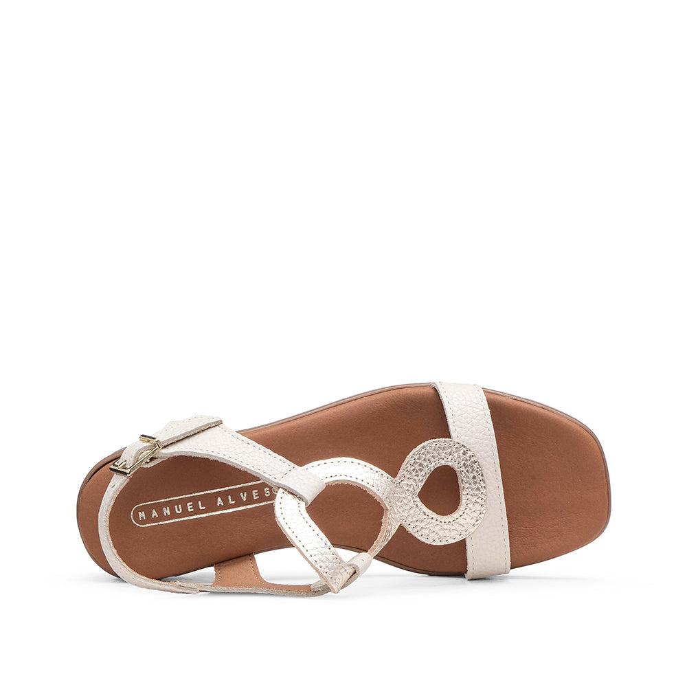 Sandalia Casual Mujer Piel Beige