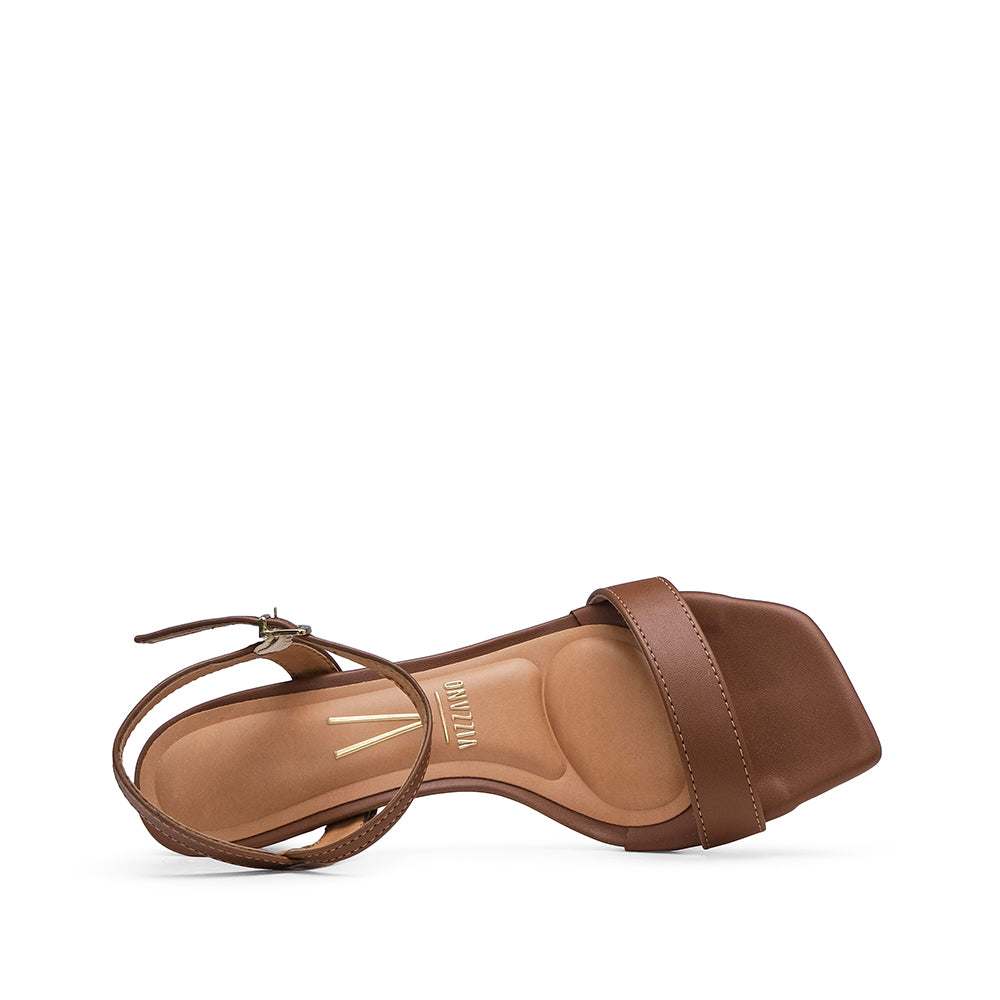 Sandalias de tacón alto color camel para mujer