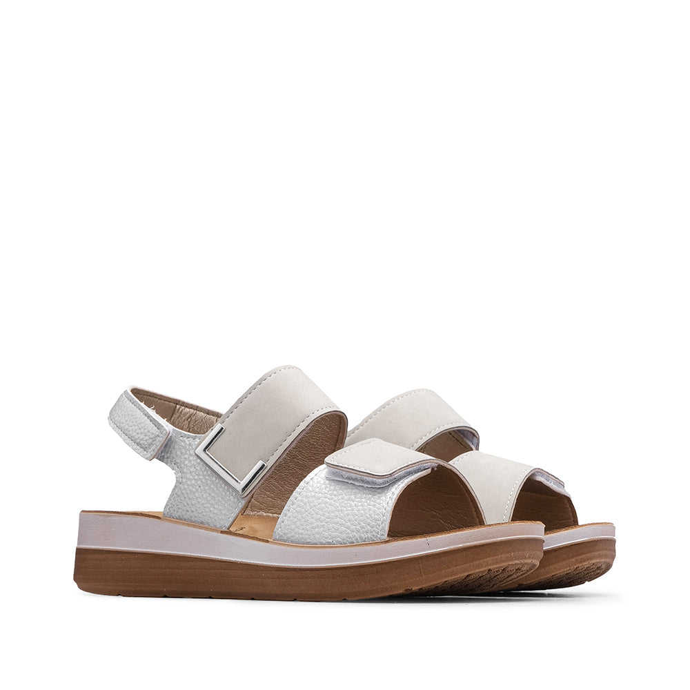Sandalia Cómoda Mujer Blanca