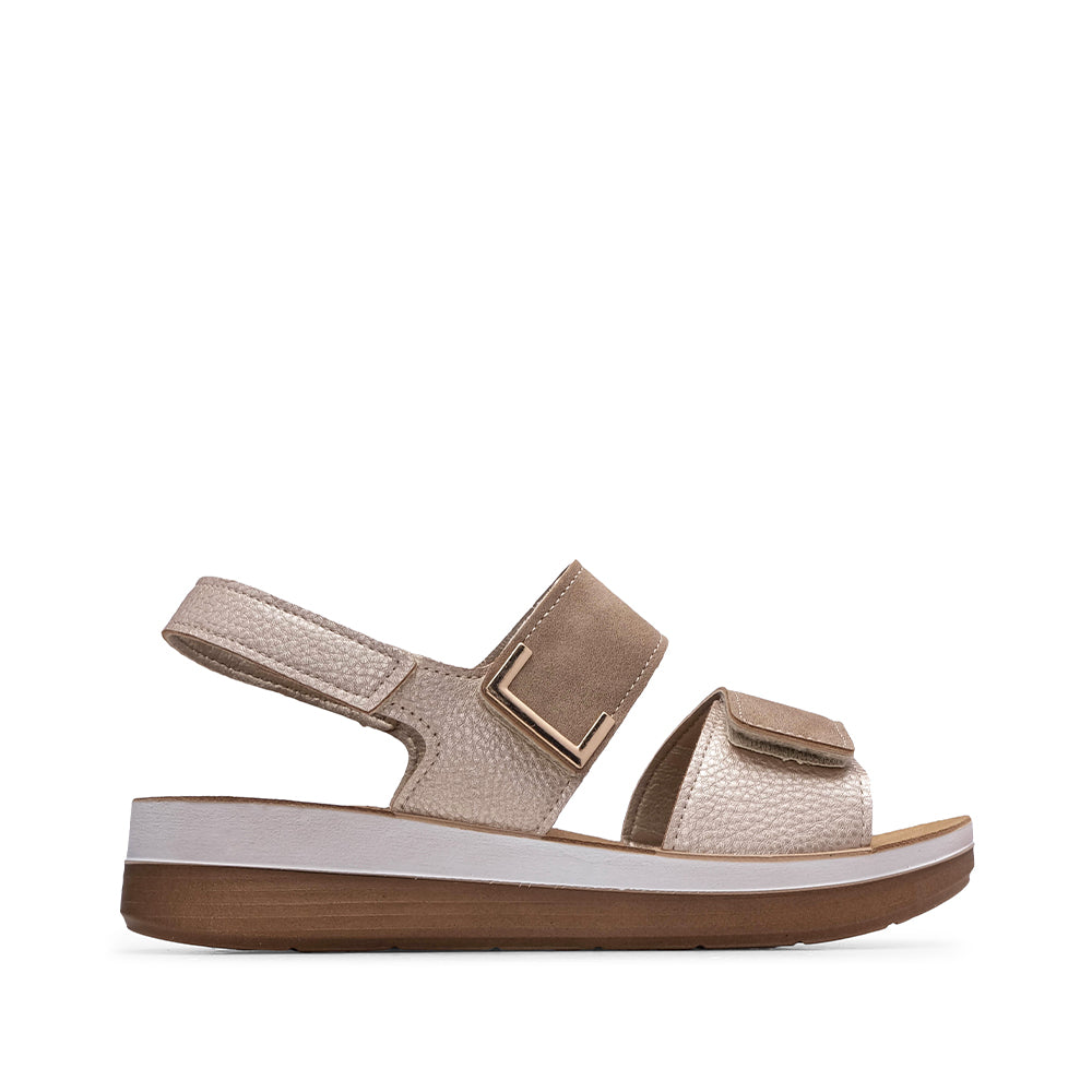Sandalia Confort Mujer Topo