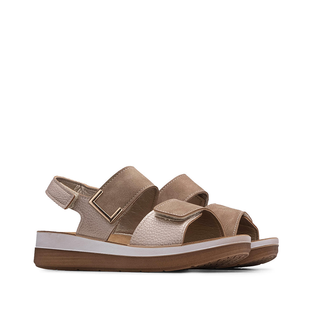 Sandalia Confort Mujer Topo
