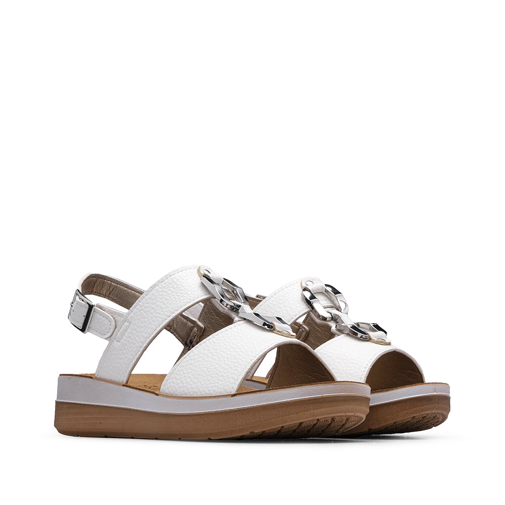 Sandalia Confort Mujer Blanco