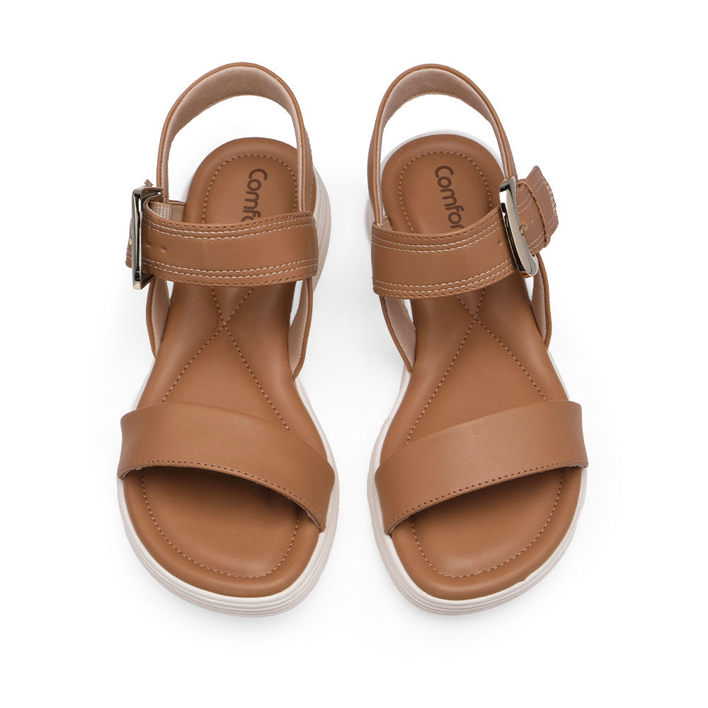 Sandalia Cómoda Mujer Camel