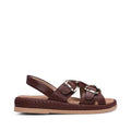 Sandalias Tacón Bajo Mujer Marrón