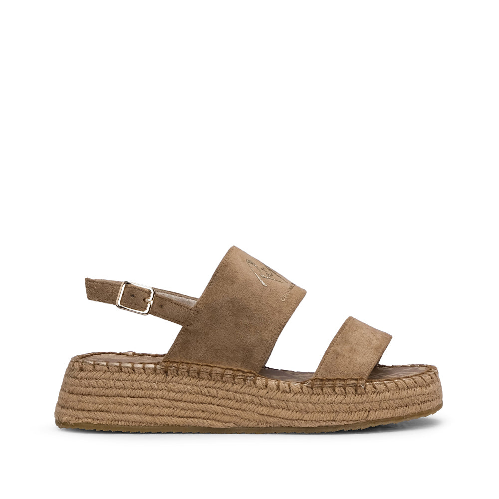 Sandalia de plataforma para mujer beige