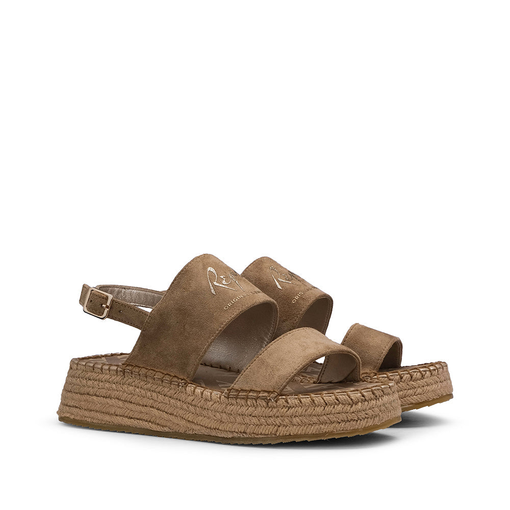 Sandalia de plataforma para mujer beige