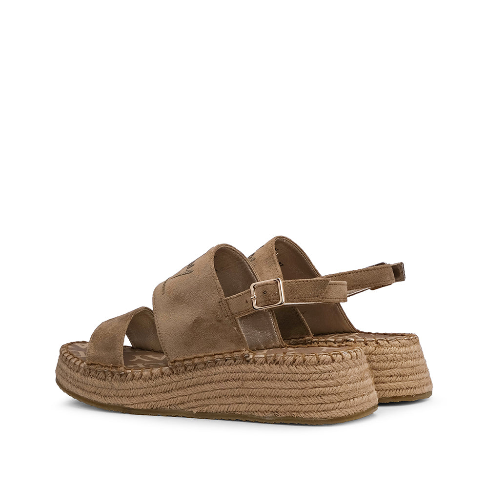 Sandalia de plataforma para mujer beige