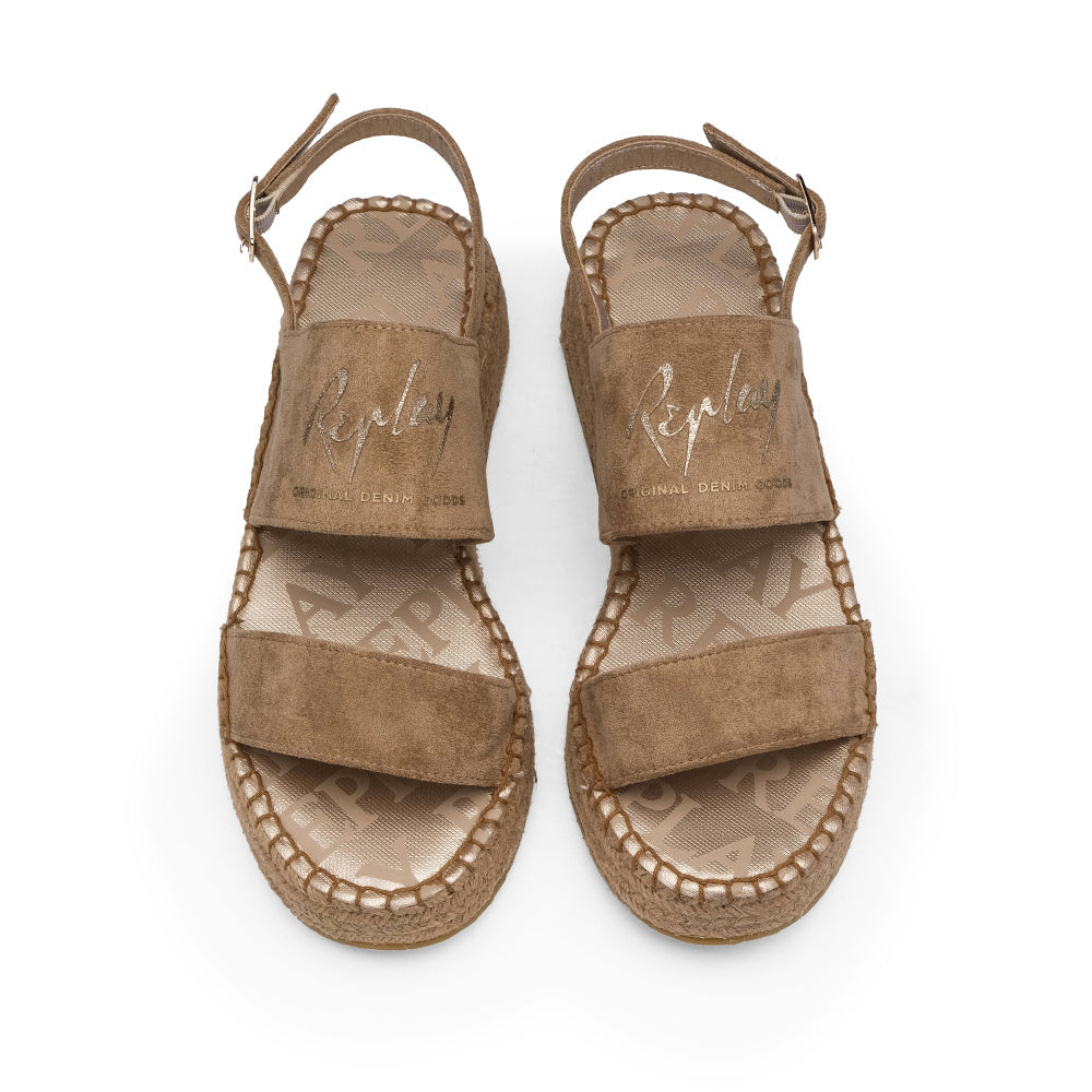 Sandalia de plataforma para mujer beige