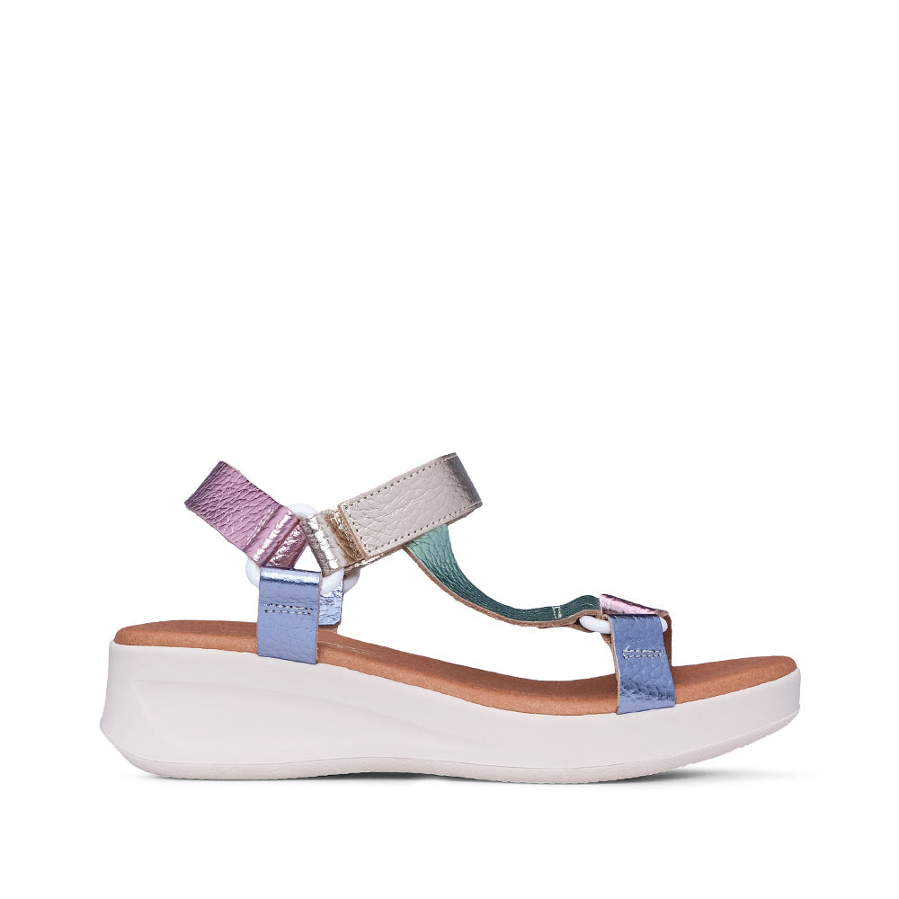 Sandalia de Plataforma para Mujer de Cuero Rosa