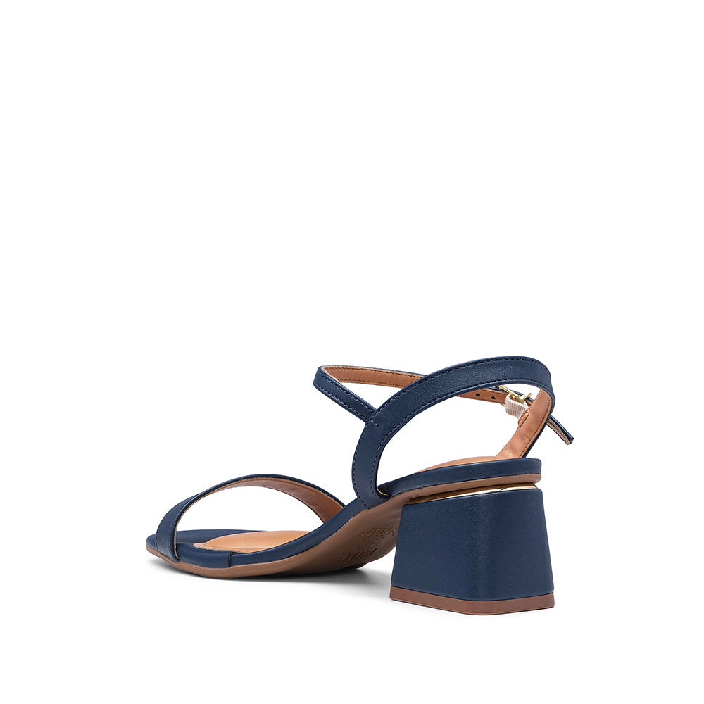 Sandalia de tacón medio para mujer en azul