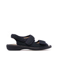 Sandalias cómodas para mujer en piel sintética, color azul marino