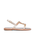 Sandalias planas para mujer en piel sintética, color dorado