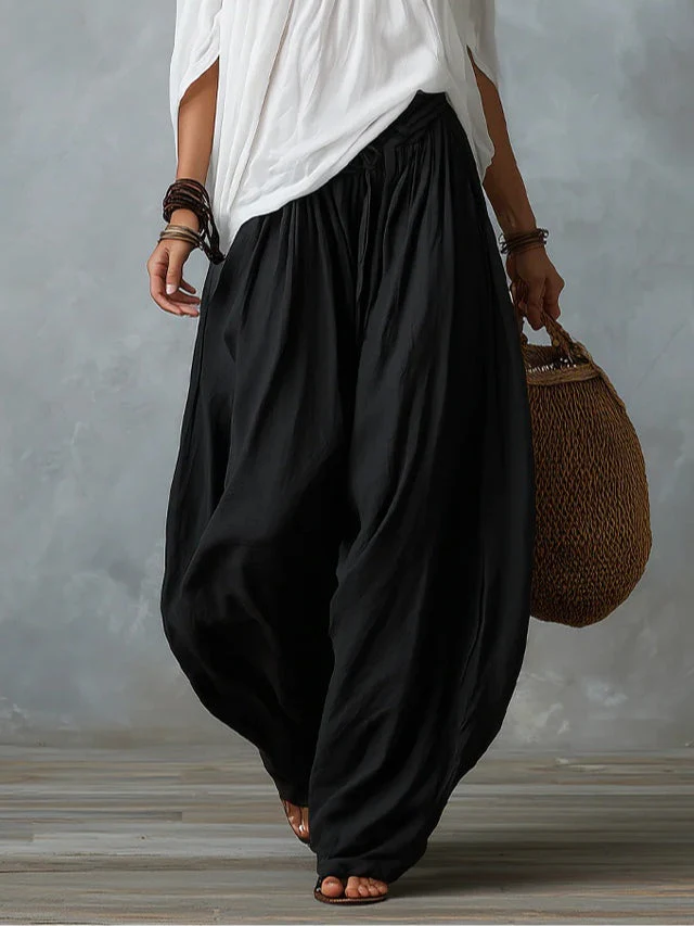 Conjunto Amara™ | Blusa Bardot Negra y Pantalón Lanterne Rojo