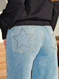 Jeans tachuelas estrella azul