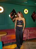 Pantalón palazzo raso negro